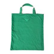 Groene Stoffen Tote Tas Elegante Stijl Prada , Green , Dames