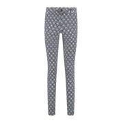 Chino Print Marine/Wit Broek Helena Hart , Multicolor , Dames