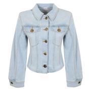 Denim jas met metalen knopen Pinko , Blue , Dames