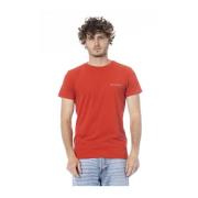 Rode Logo Print Crew Neck T-Shirt Trussardi , Red , Heren