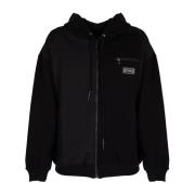 Hoodie met ritssluiting zakken Les Hommes , Black , Heren