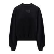 Zwarte Sweatshirt met Geribbelde Details Alexander Wang , Black , Dame...