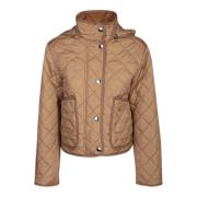 Diamantquilted funnel neck jack Burberry , Beige , Dames