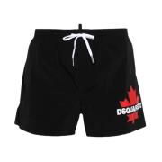 Logo Print Zwemshorts Dsquared2 , Black , Heren