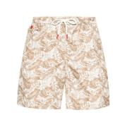 Bloemenprint Zwemshorts Kiton , Beige , Heren