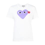 Dames Casual T-shirt Comme des Garçons Play , White , Dames