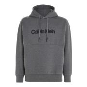 Geborduurde Hoodie Donkergrijs Heather Calvin Klein , Gray , Heren