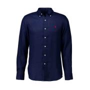 Linnen Shirt Donkerblauw Heren Ralph Lauren , Blue , Heren