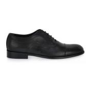 Zwarte Leren Schoenen Exton , Black , Heren