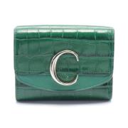 Pre-owned Leather wallets Chloé Pre-owned , Green , Dames