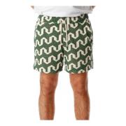 Geometrisch Golfpatroon Relaxte Fit Shorts OAS , Multicolor , Heren