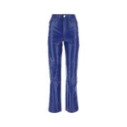 Tweekleurige imitatieleren broek Rotate Birger Christensen , Blue , Da...