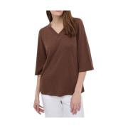 Elegante Regular Fit Overhemden Max Mara , Brown , Dames