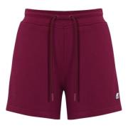 Katoenen Dames Shorts met Elastische Taille K-Way , Red , Dames