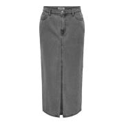 Sophie Lange Denim Rok Only , Gray , Dames