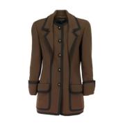 Pre-owned Wool outerwear Chanel Vintage , Brown , Dames