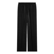 Wijde Pijp Wol Broek Zwart Dondup , Black , Dames