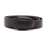Leather belt with oval D buckle Diesel , Black , Unisex