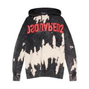 Hoodie met logo Dsquared2 , Black , Heren