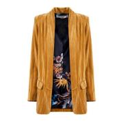 Gouden Fluweel Blazer Rechte Lijn Nenette , Yellow , Dames