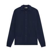 Navy Cardigan met Zakken en Kraag Ferrante , Blue , Heren