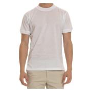 Witte Gekamd Katoen T-shirt Polo Tagliatore , White , Heren