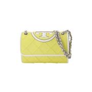 Leather shoulder-bags Tory Burch , Yellow , Dames