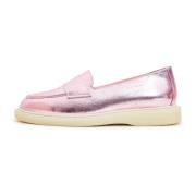 Metallic Pink Loafers met Chunky Sole Cesare Gaspari , Pink , Dames