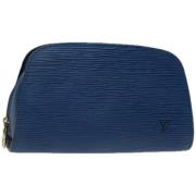 Pre-owned Leather pouches Louis Vuitton Vintage , Blue , Dames