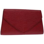 Pre-owned Leather clutches Louis Vuitton Vintage , Red , Dames