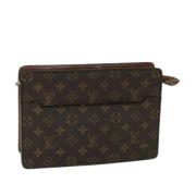 Pre-owned Canvas clutches Louis Vuitton Vintage , Brown , Dames