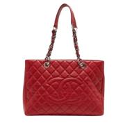 Pre-owned Leather totes Chanel Vintage , Red , Dames