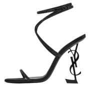 Pre-owned Satin sandals Yves Saint Laurent Vintage , Black , Dames