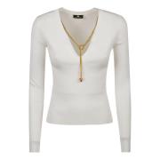 Gezellig Gebreide Pullover Sweater Elisabetta Franchi , White , Dames