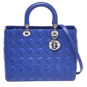 Pre-owned Leather handbags Dior Vintage , Blue , Dames