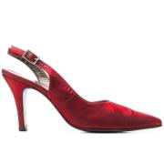Pre-owned Leather sandals Salvatore Ferragamo Pre-owned , Red , Dames