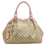 Pre-owned Canvas totes Gucci Vintage , Beige , Dames