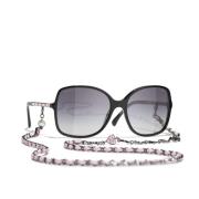 Iconische zonnebril met uniforme lenzen Chanel , Black , Dames