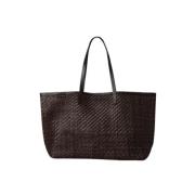 Handgeweven leren tote tas Cala Jade , Brown , Dames