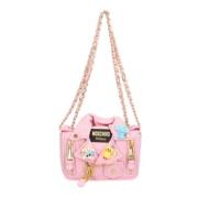 Pre-owned Leather shoulder-bags Moschino Pre-Owned , Pink , Dames