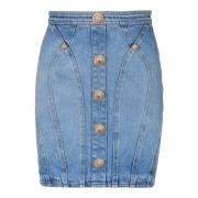 Geknoopte denim rok Balmain , Blue , Dames