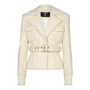 Wollen ceintuurjas Balmain , Beige , Dames