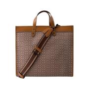 Marron Bruine Leren Tote Tas Coach , Brown , Heren