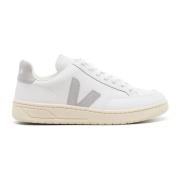 Wit Licht Grijs V-12 Leren Sneakers Veja , White , Dames