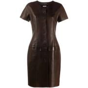Pre-owned Leather dresses Chanel Vintage , Brown , Dames