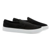 Zwarte Suède Slip-On Sneakers Diemme , Black , Heren