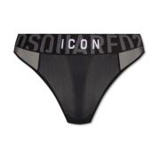 Slips met logo Dsquared2 , Black , Dames