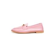 Roze Leren Loafers Cesare Gaspari , Pink , Dames