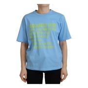 Blauw Logo Print Crewneck T-shirt Dsquared2 , Blue , Dames