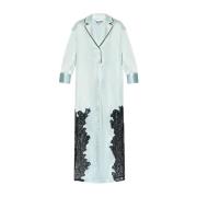 Elegant Lace Shirt Dress Ganni , Blue , Dames